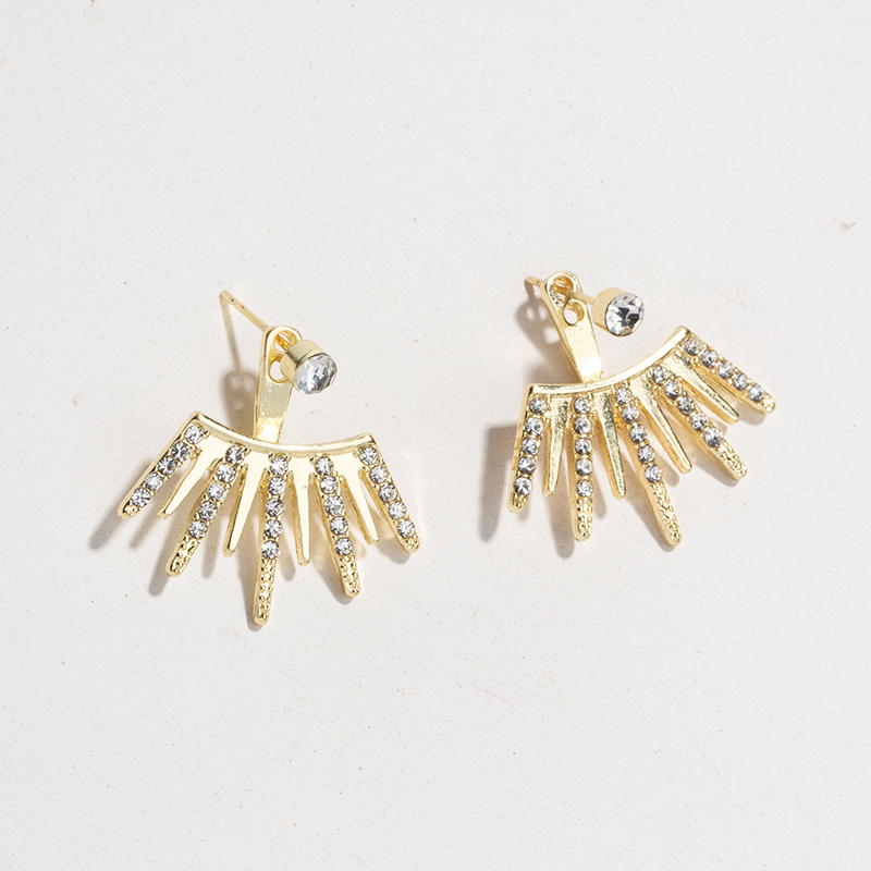 Fashion Gold Color Alloy Thorny Diamond Stud Earrings,Stud Earrings