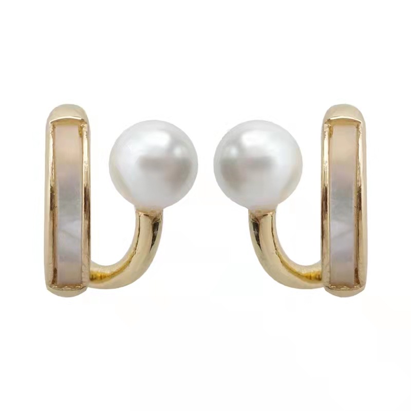 Fashion Gold Color Alloy Geometric Pearl Earrings,Stud Earrings