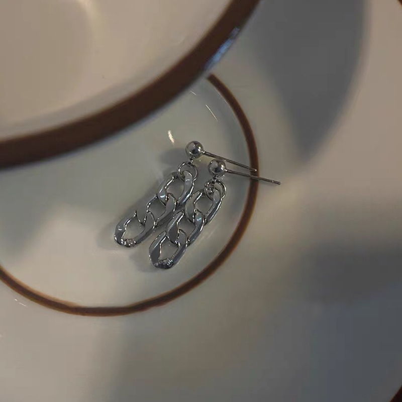 Fashion Silver Color Alloy Geometric Chain Earrings,Drop Earrings