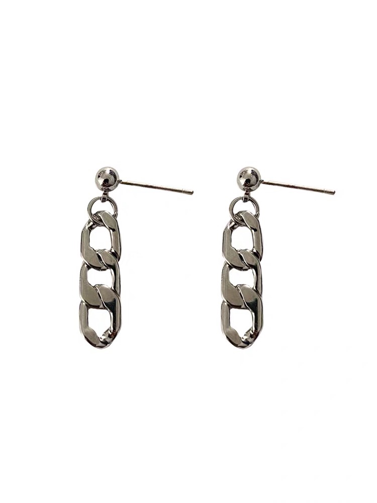 Fashion Silver Color Alloy Geometric Chain Earrings,Drop Earrings