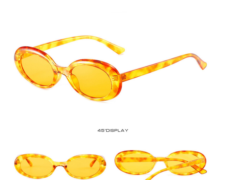 Fashion Yellow Frame Oval Small Frame Sunglasses,Women Sunglasses