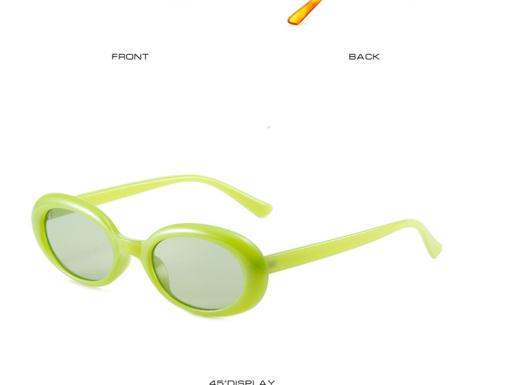 Fashion Green Frame Green Sheet Oval Small Frame Sunglasses,Women Sunglasses