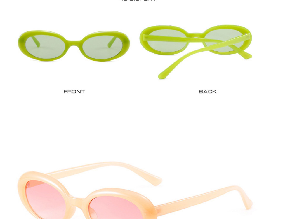 Fashion Champagne Box Tea Slices Oval Small Frame Sunglasses,Women Sunglasses