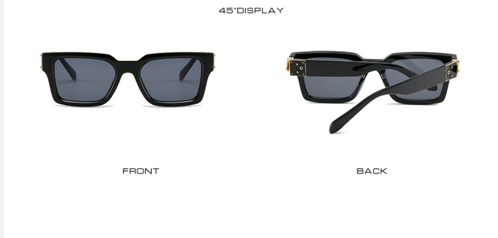 Fashion Black Frame Gray Piece (gold Coloren Accessory) Large Square Frame Sunglasses,Women Sunglasses