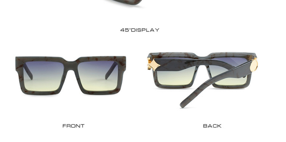 Fashion Brown Frame Tea Slices Large Square Frame Sunglasses,Women Sunglasses