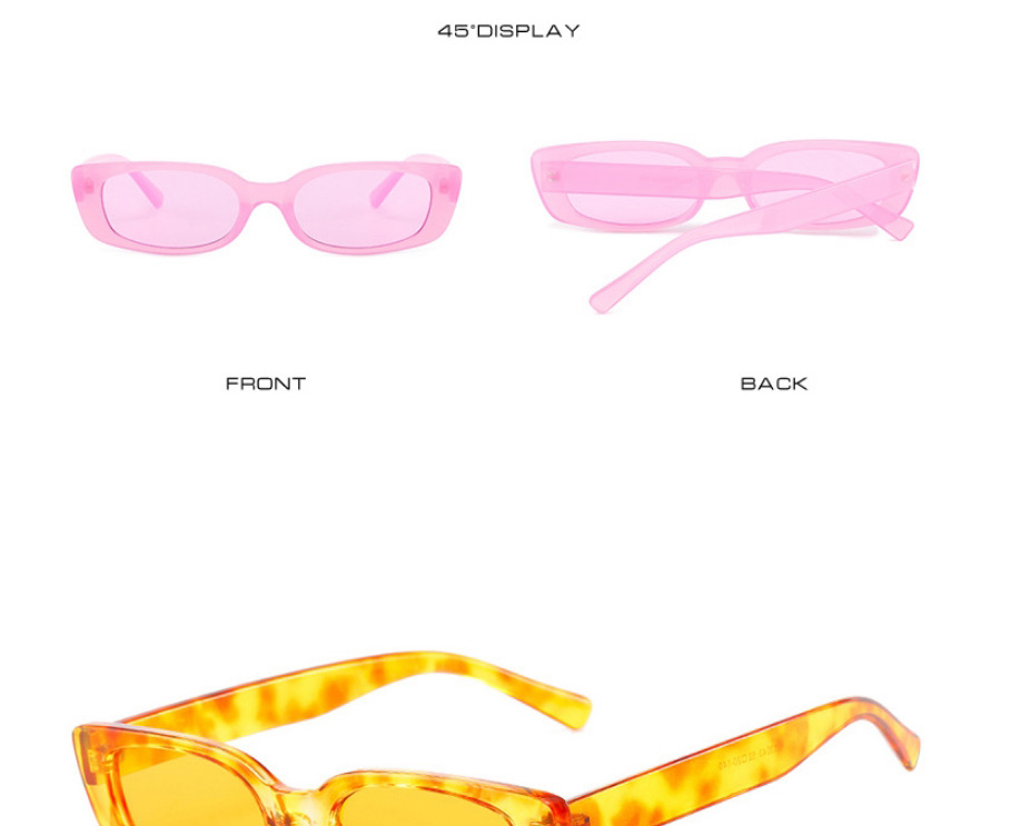 Fashion Yellow Glass Frame Yellow Piece Square Frame Sunglasses,Women Sunglasses