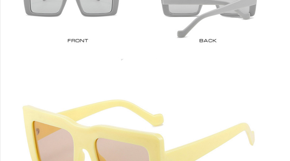 Fashion Yellow Framed Tea Slices Large Square Frame Sunglasses,Women Sunglasses