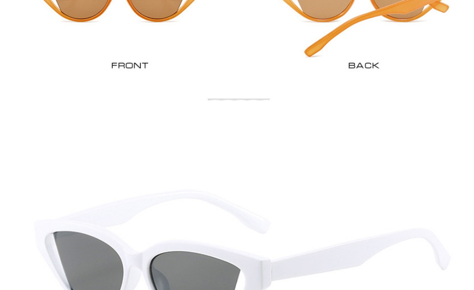 Fashion White Frame Gray Piece Small Frame Cat Eye Sunglasses,Women Sunglasses