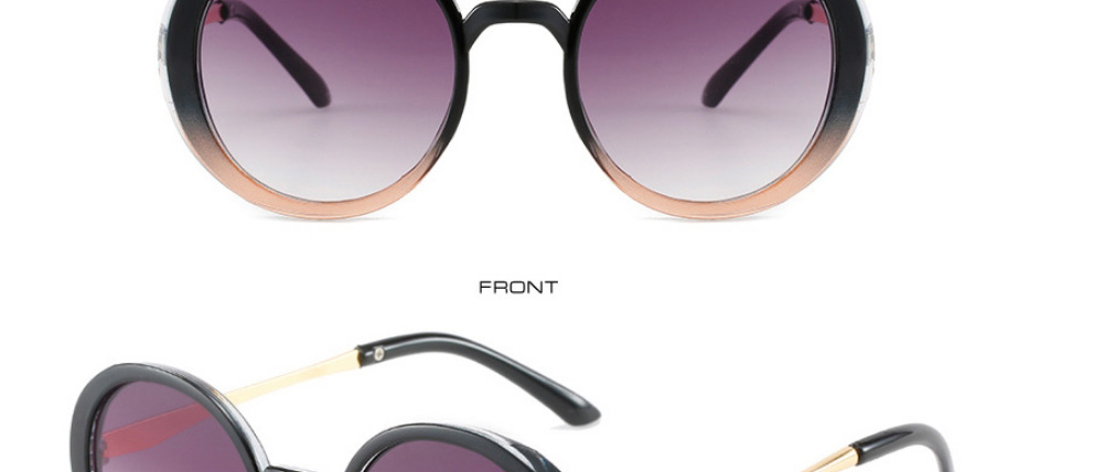 Fashion Tea Frame Tea Slices Metal Round Frame Sunglasses,Women Sunglasses
