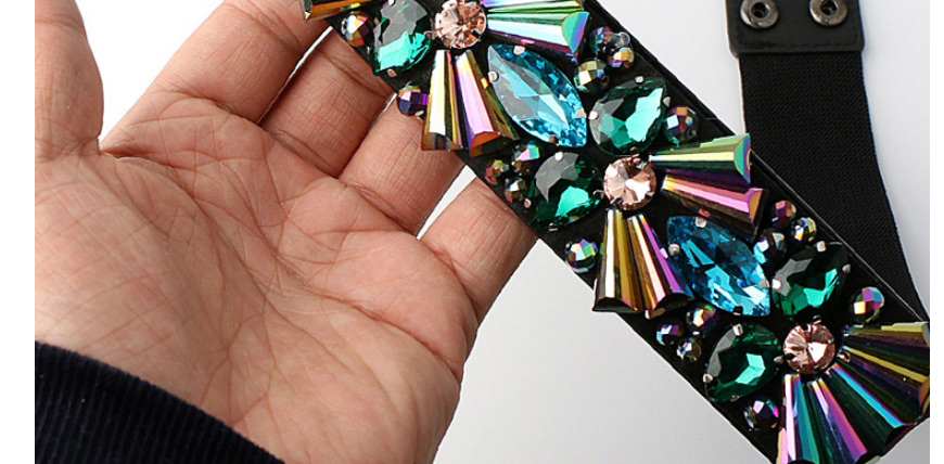 Fashion Black Crystal Diamond Wide Band Belt,Wide belts