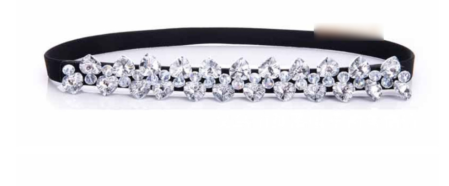 Fashion White Crystal And Diamond Thin-edged Belt,Thin belts