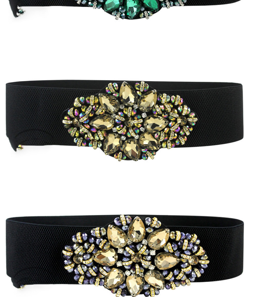 Fashion Blue Crystal Diamond Wide Band Belt,Wide belts