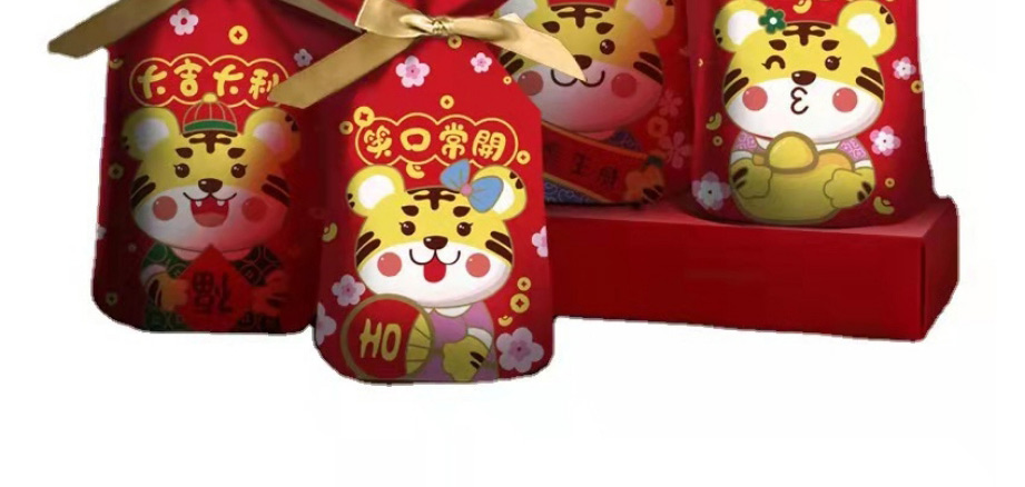 Fashion Rabbit Bag Tiger Print Bunny Ear Knot Candy Packaging Bag,Festival & Party Supplies