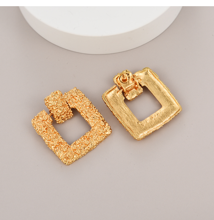 Fashion Gold Alloy Geometric Square Ear Studs,Stud Earrings