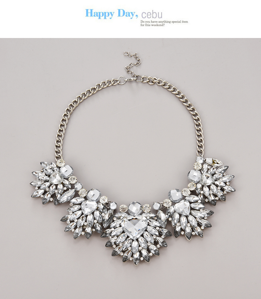 Fashion Silver Alloy Diamond Irregular Love Necklace,Pendants