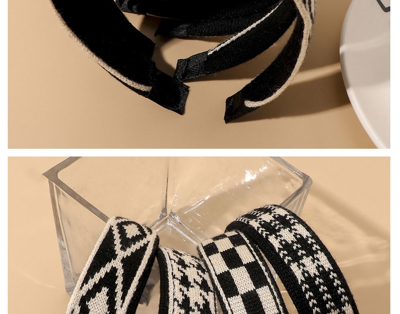 Fashion Houndstooth Black And White Houndstooth Knitted Headband,Head Band