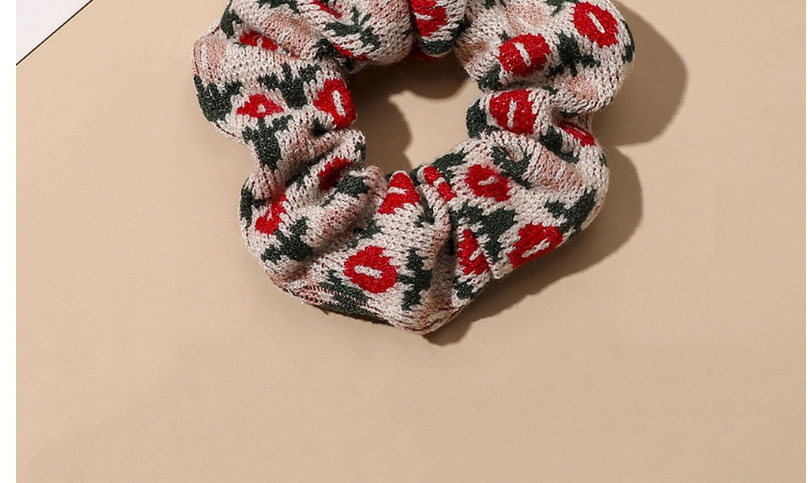 Fashion Red Knitted Floral Pleated Hair Tie,Hair Ring