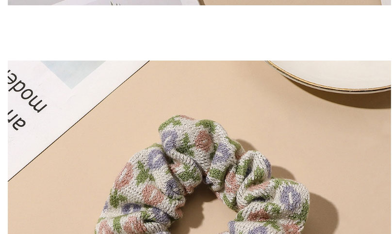 Fashion Blue Knitted Floral Pleated Hair Tie,Hair Ring