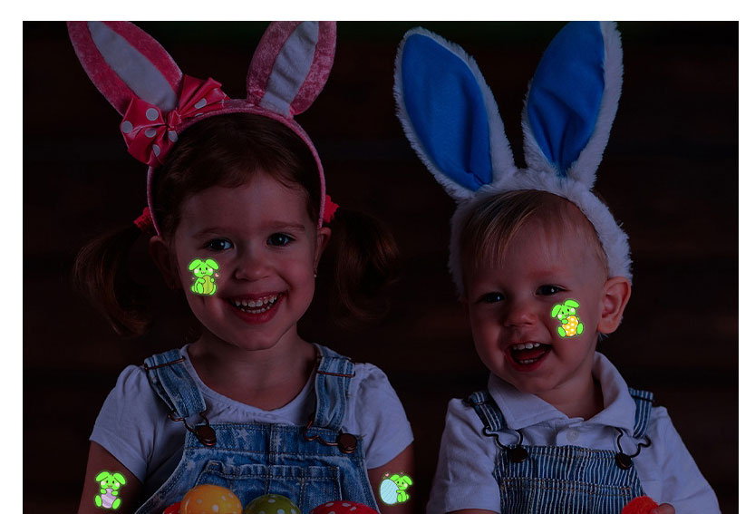 Fashion Y-085 Children Cartoon Bunny Egg Luminous Tattoo Stickers,Stickers/Tape
