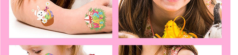 Fashion W Series Easter Flower Arm Set Children Cartoon Bunny Egg Tattoo Stickers,Stickers/Tape