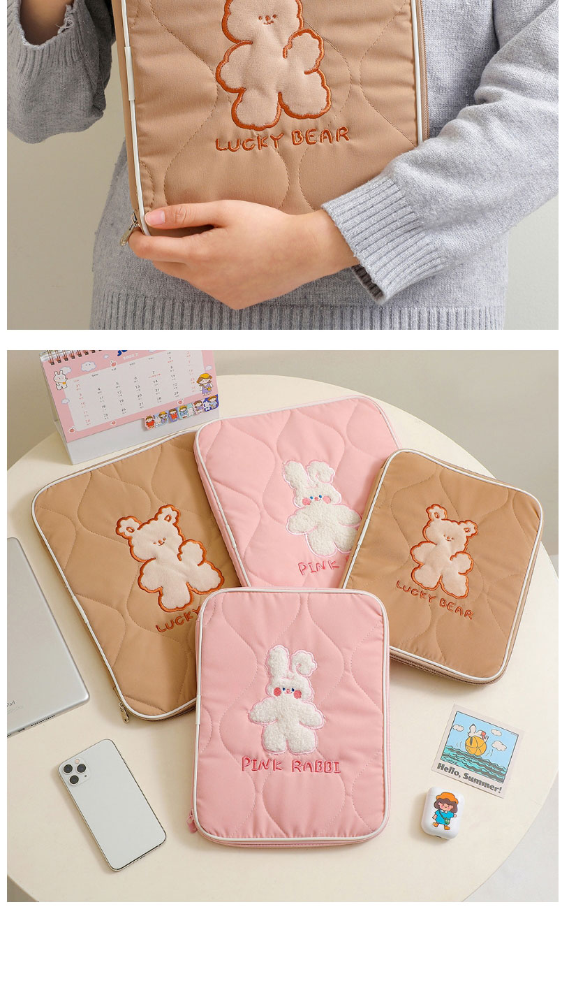 Fashion Brown Bear (11 Inches) Cartoon Bunny Laptop Bag,Pencil Case/Paper Bags