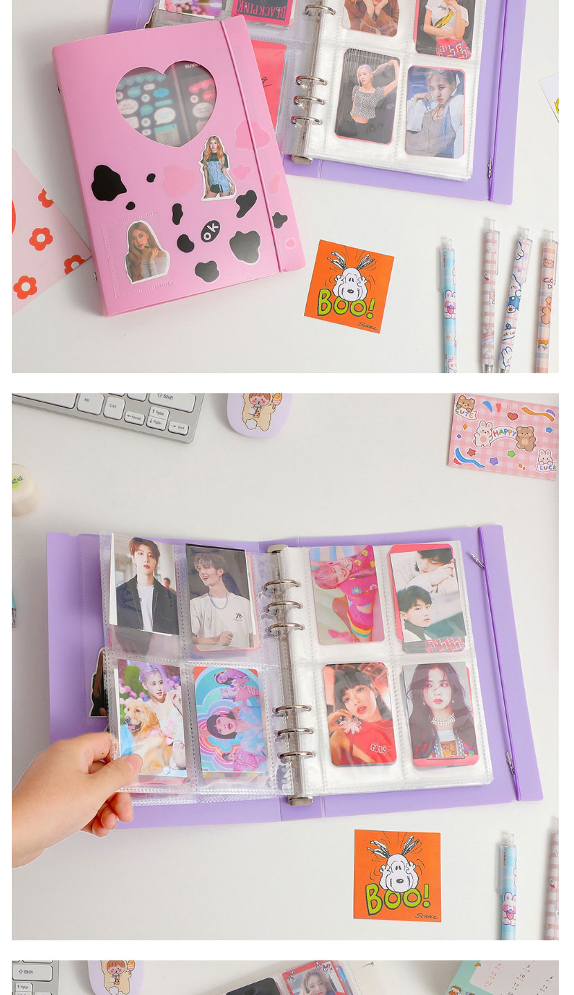 Fashion 10 Sheets Of A5 Three-inch Four-compartment Inner Pages (without Shell) Love Six-hole Loose-leaf Storage Book,Other Creative Stationery