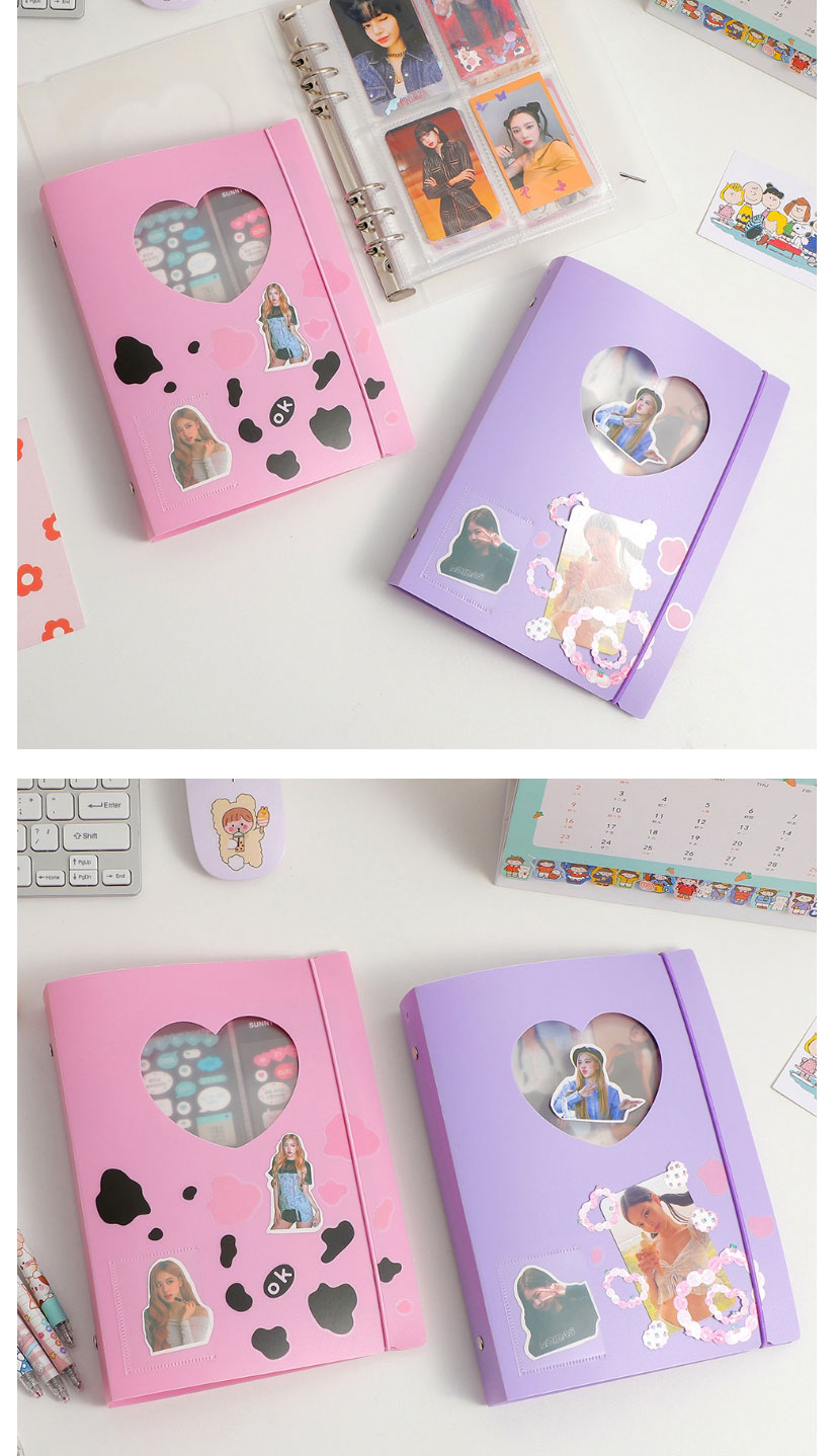 Fashion 10 Sheets Of A5 Three-inch Four-compartment Inner Pages (without Shell) Love Six-hole Loose-leaf Storage Book,Other Creative Stationery