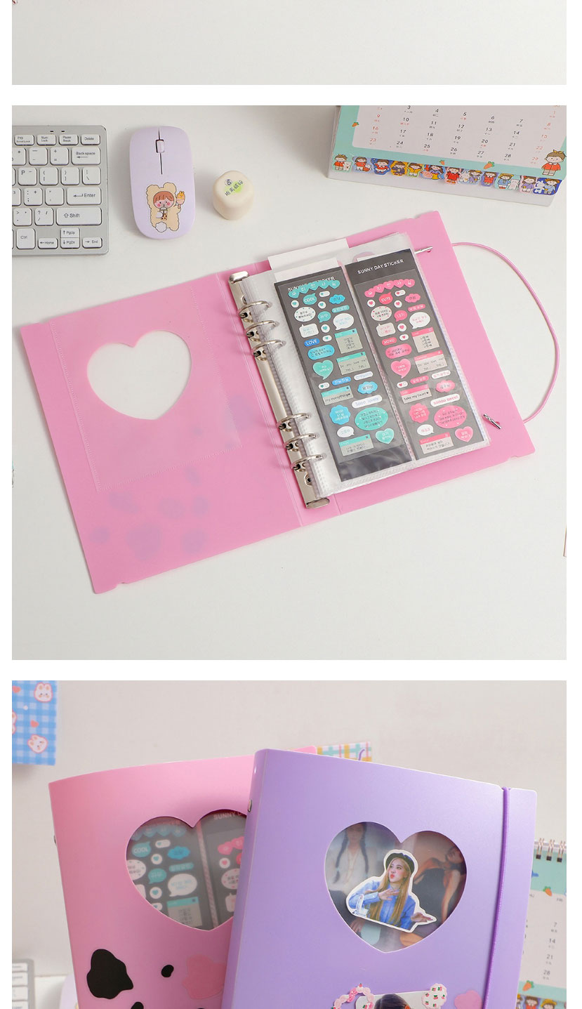Fashion White Shell (without Inner Pages And Decorations) Love Six-hole Loose-leaf Storage Book,Other Creative Stationery