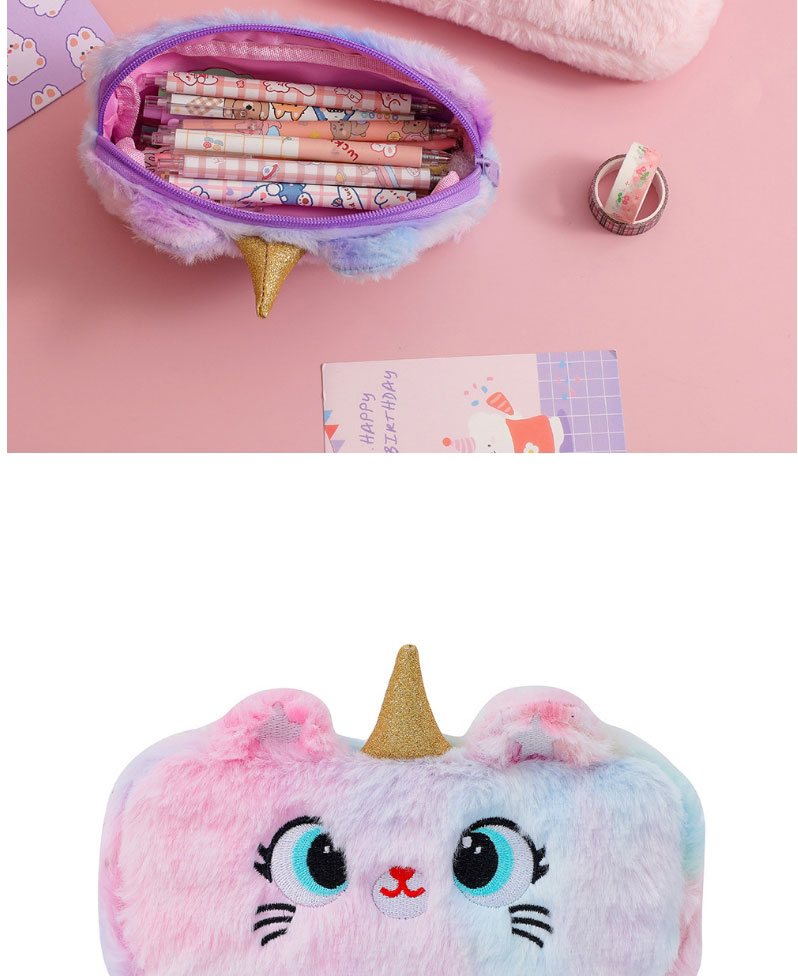 Fashion Purple Color Cartoon Plush Pencil Case With Sharp Corners And Big Eyes,Pencil Case/Paper Bags