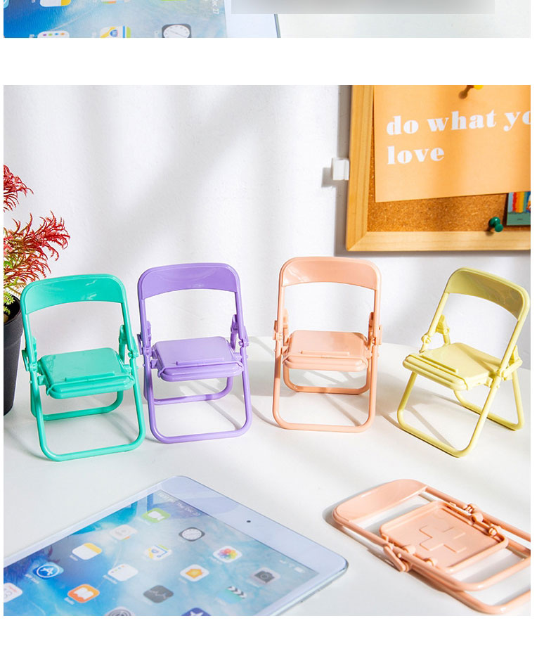 Fashion Cream Yellow Plastic Small Chair Mobile Phone Holder,Phone Hlder