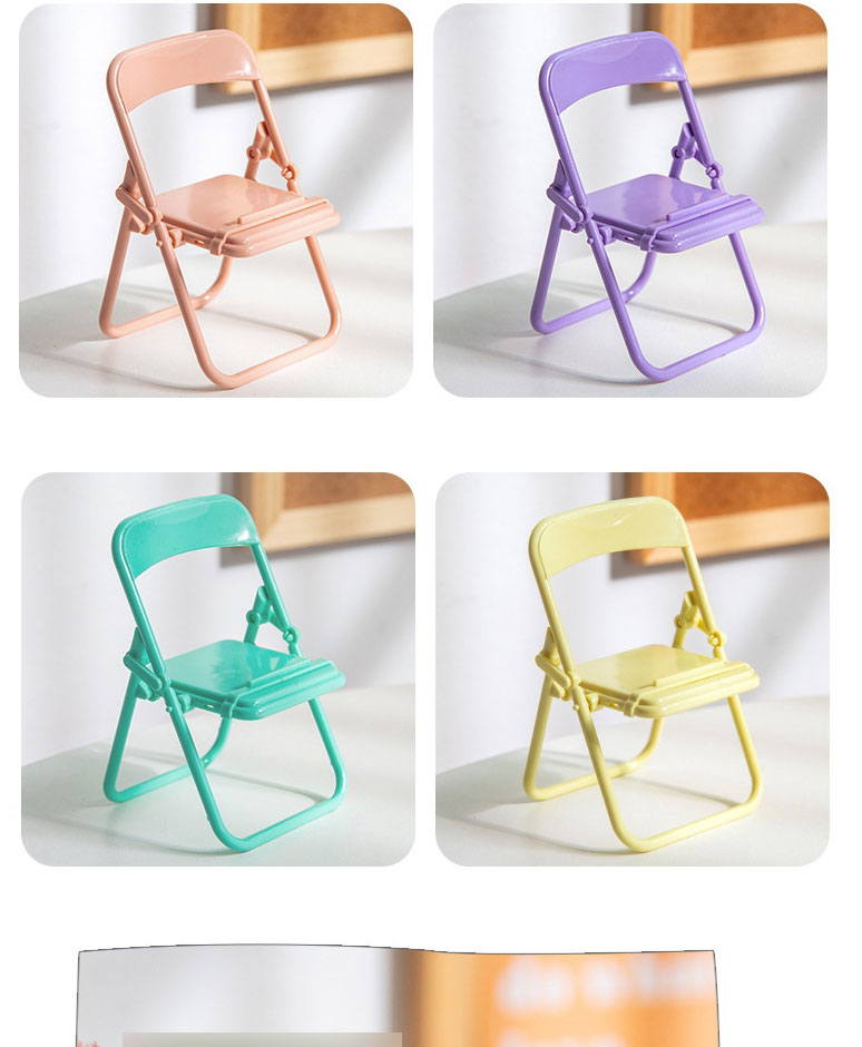 Fashion Cream Yellow Plastic Small Chair Mobile Phone Holder,Phone Hlder