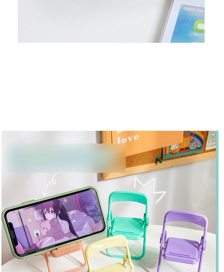Fashion Cream Purple Plastic Small Chair Mobile Phone Holder,Phone Hlder