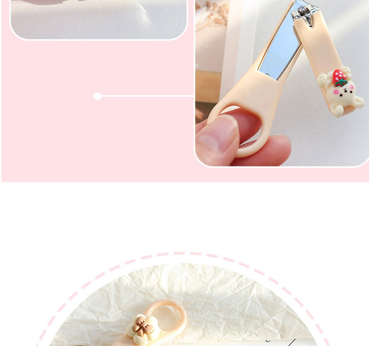 Fashion Milk Tea Color-bunny Plastic Cartoon Nail Clippers,Beauty tools