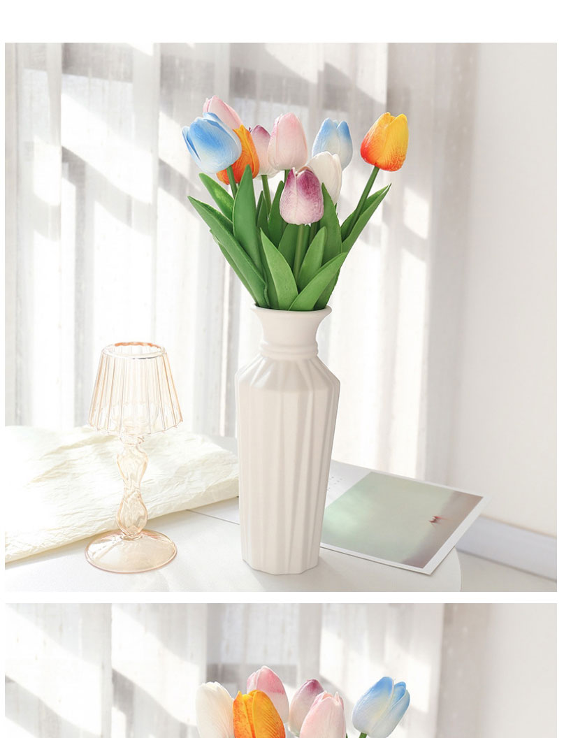 Fashion White Blue Pu Simulation Tulip Fake Flower,Home Decor