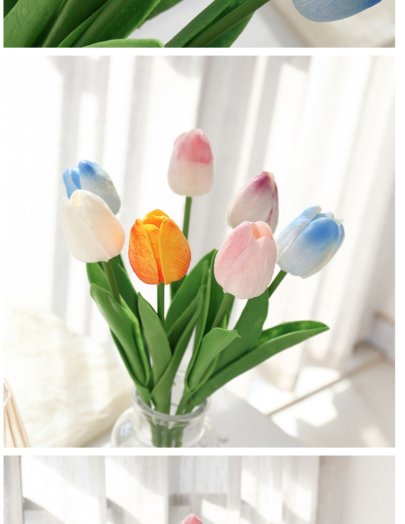 Fashion White Blue Pu Simulation Tulip Fake Flower,Home Decor