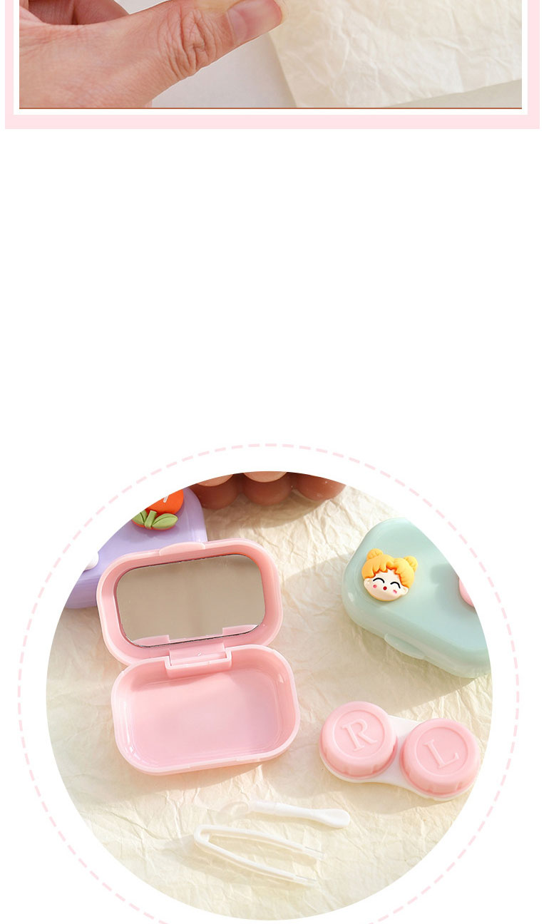 Fashion Pink-girl Plastic Cartoon Cosmetic Contact Box,Phone Hlder