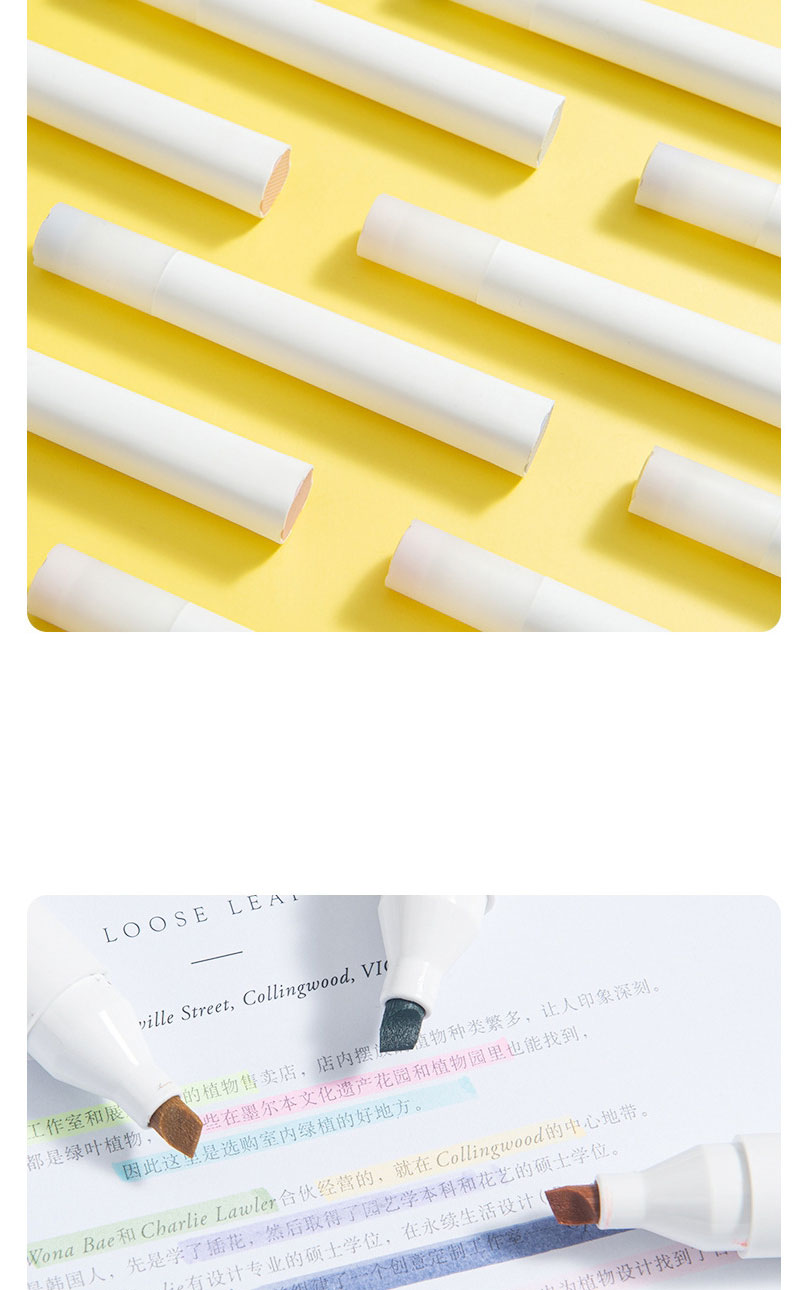 Fashion Color Bar Morandi Color Series Boxed Super Soft Tip Eye Protection Highlighter Pen Set,Writing Pens