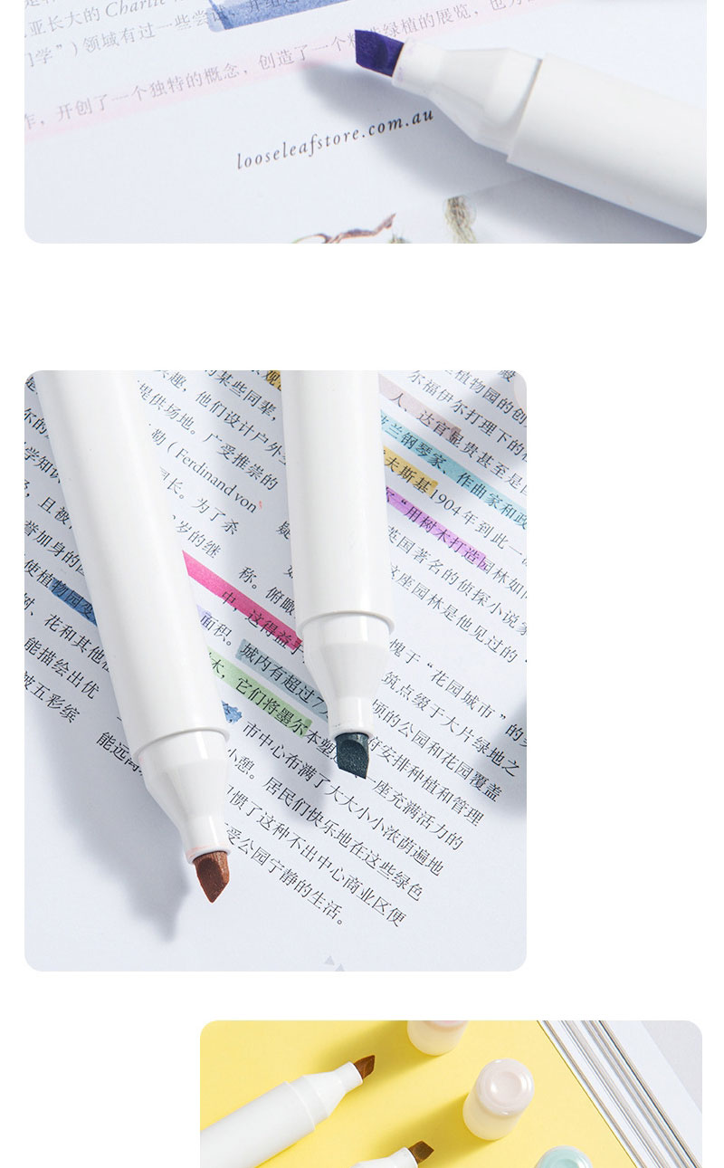 Fashion Color Bar Morandi Color Series Boxed Super Soft Tip Eye Protection Highlighter Pen Set,Writing Pens