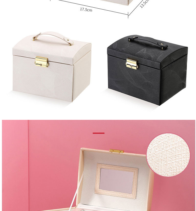 Fashion Nude Pink Pu Large-capacity Drawer Jewelry Storage Leather Box,Phone Hlder