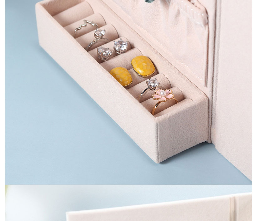Fashion Off-white Pu Portable Tri-fold Wave Storage Book With Mirror,Notebook/Agenda