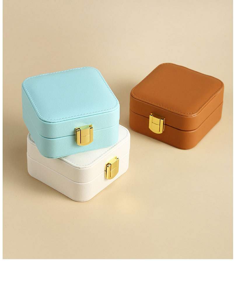 Fashion Off-white Pu Leather Clamshell Storage Box,Phone Hlder