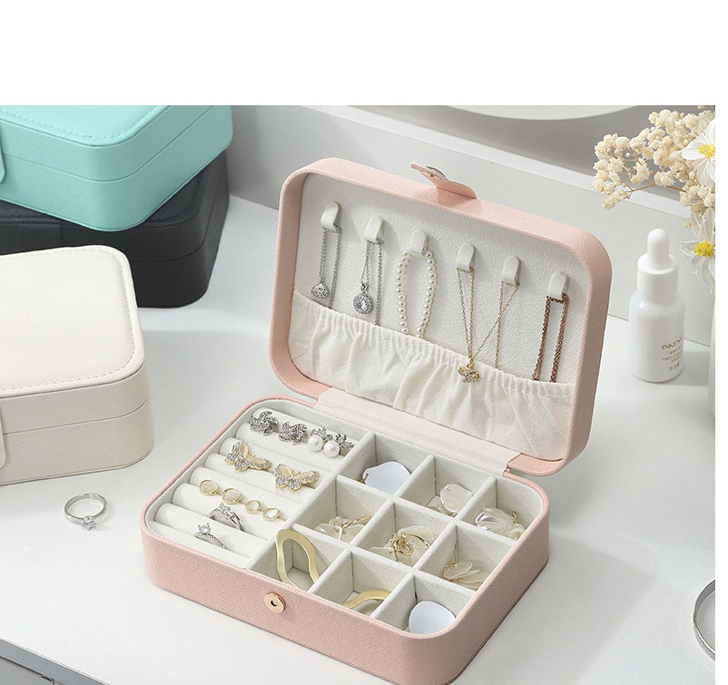Fashion White Leather Clamshell Jewelry Storage Box,Phone Hlder