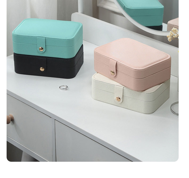 Fashion White Leather Clamshell Jewelry Storage Box,Phone Hlder