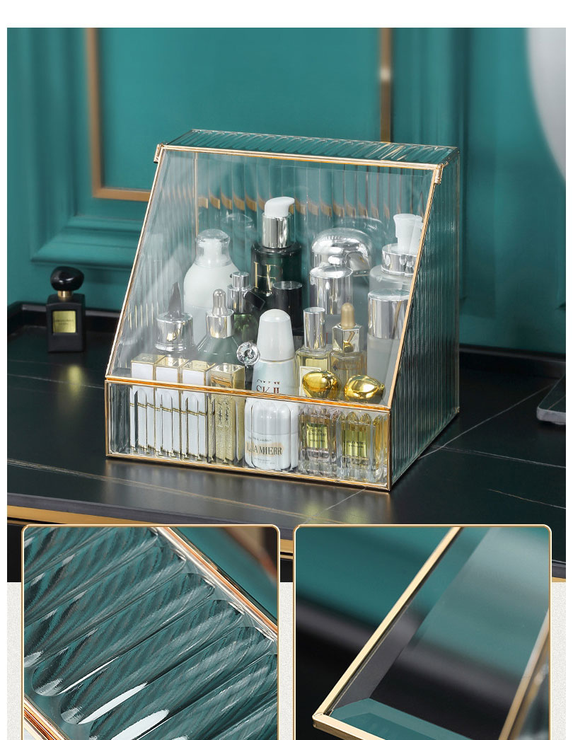 Fashion Transparent Glass Storage Box,Phone Hlder