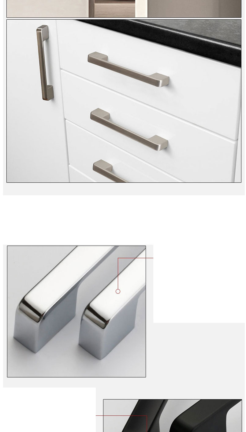 Fashion Nickel Wire Drawing 2354-160 Pitch Zinc Alloy Geometric Drawer Wardrobe Door Handle,Household goods