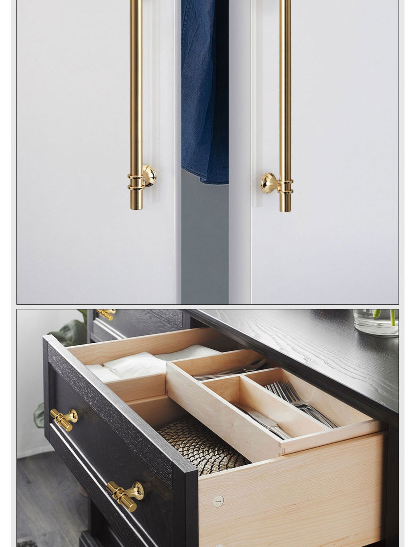 Fashion Brushed Copper/rose Gold 6816a-256 Pitch Zinc Alloy Geometric Drawer Wardrobe Door Handle,Household goods