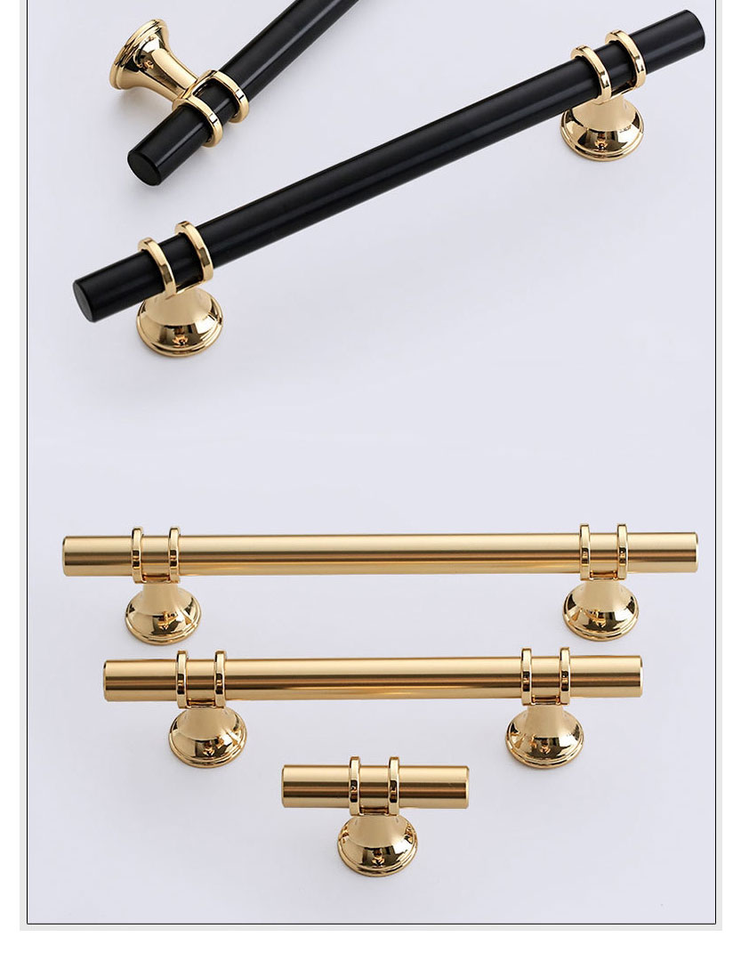 Fashion Brushed Copper/rose Gold 6816a-192 Pitch Zinc Alloy Geometric Drawer Wardrobe Door Handle,Household goods