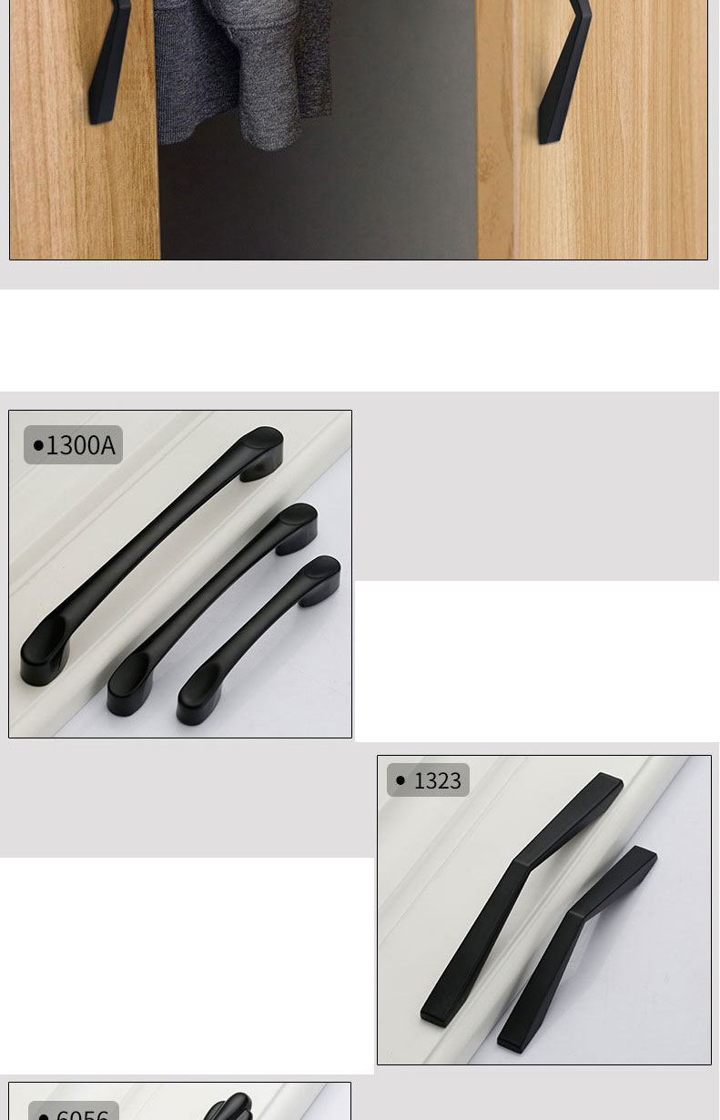 Fashion Black 2143-96 Hole Pitch Zinc Alloy Geometric Drawer Wardrobe Door Handle,Household goods