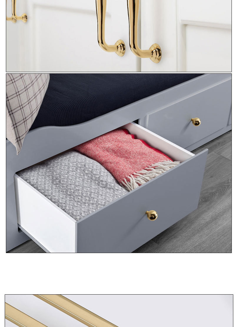 Fashion Rose Gold 1300a-64 Hole Pitch Zinc Alloy Geometric Drawer Wardrobe Door Handle,Household goods