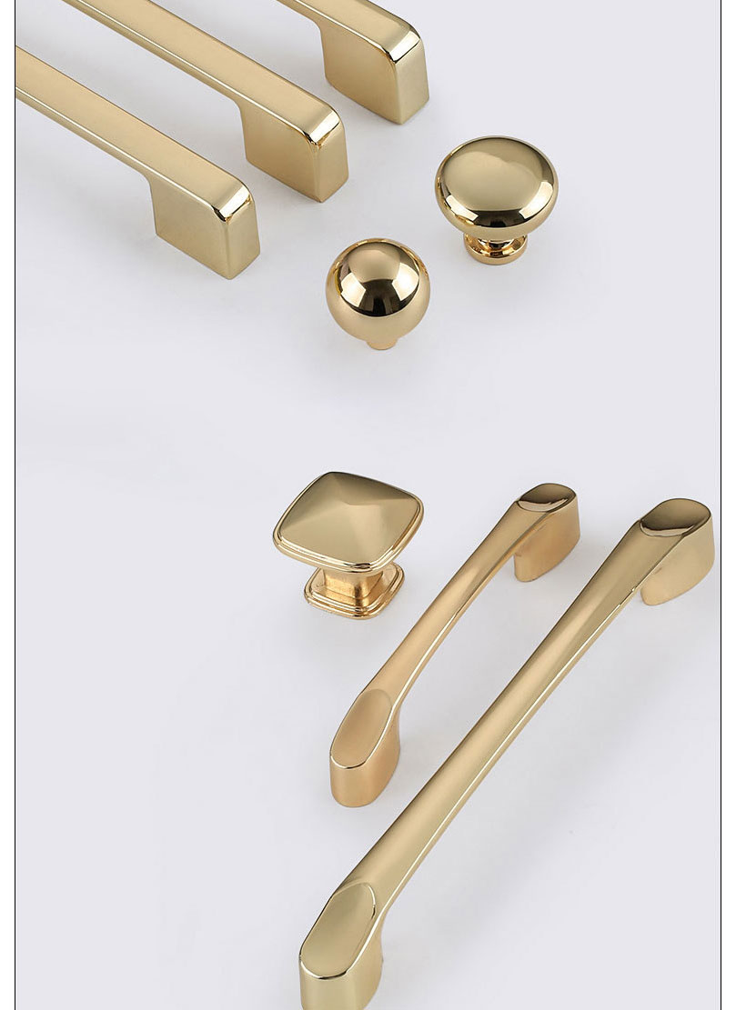 Fashion Rose Gold 6197-single Hole Zinc Alloy Geometric Drawer Wardrobe Door Handle,Household goods